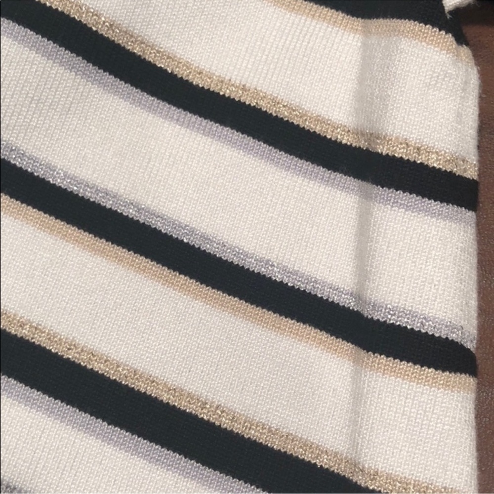 WHITE HOUSE BLACK MARKET Asymmetrical Striped Sweater Tunic, Size M. NWT! - Picture 11 of 12